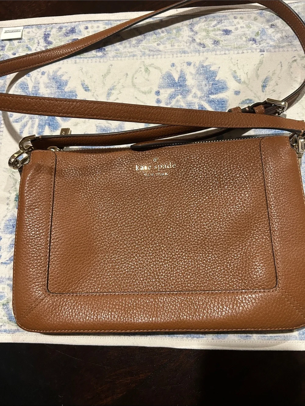 kate spade tan pebbled leather crossbody bag Lena style